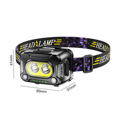 Strong Light Sensing Headlamp Night Running Fishing Floodlight Headwear