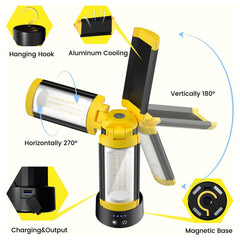 Multifunctional Folding Charging Camping Lantern With Bracket Flashlight