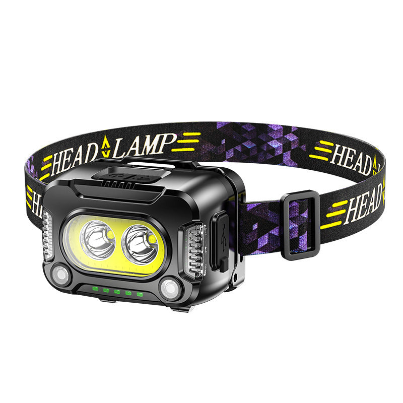 Strong Light Sensing Headlamp Night Running Fishing Floodlight Headwear